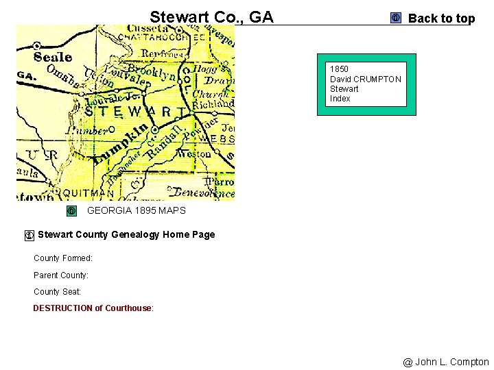 Stewart Co. , GA Back to top 1850 David CRUMPTON Stewart Index GEORGIA 1895