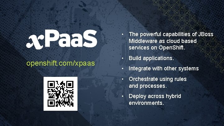  • The powerful capabilities of JBoss Middleware as cloud based services on Open.