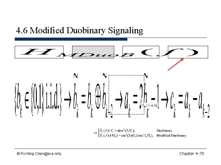 4. 6 Modified Duobinary Signaling © Po-Ning Chen@ece. nctu Chapter 4 -70 