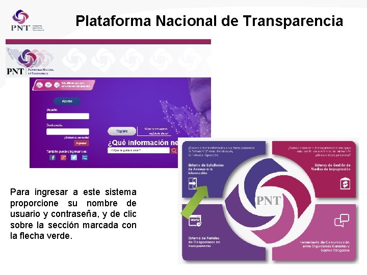 Plataforma Nacional de Transparencia Para ingresar a este sistema proporcione su nombre de usuario