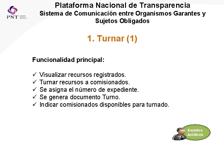 Plataforma Nacional de Transparencia Sistema de Comunicación entre Organismos Garantes y Sujetos Obligados 1.