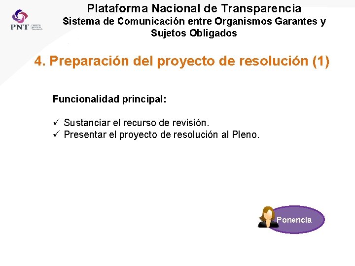 Plataforma Nacional de Transparencia Sistema de Comunicación entre Organismos Garantes y Sujetos Obligados 4.