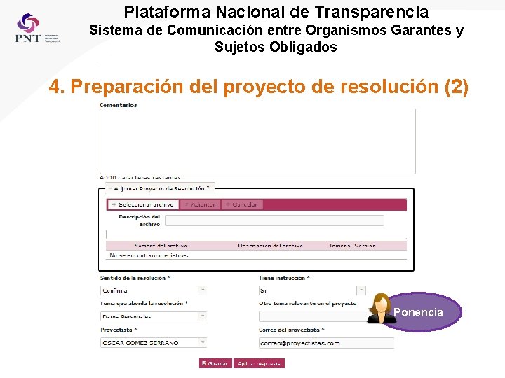 Plataforma Nacional de Transparencia Sistema de Comunicación entre Organismos Garantes y Sujetos Obligados 4.