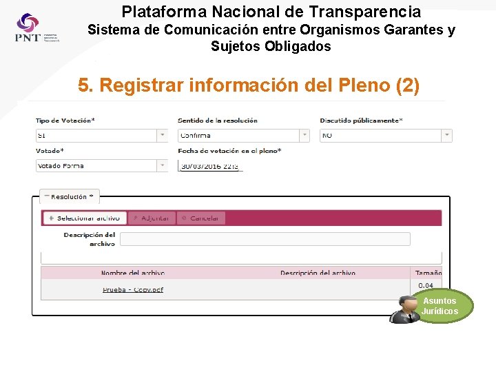 Plataforma Nacional de Transparencia Sistema de Comunicación entre Organismos Garantes y Sujetos Obligados 5.