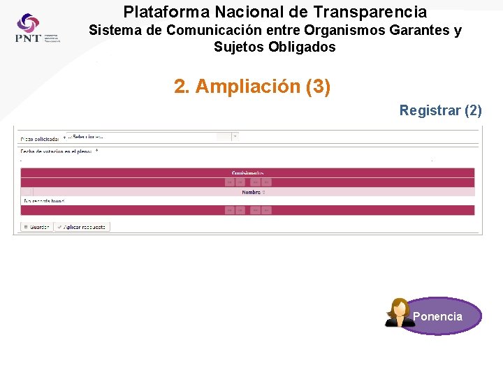 Plataforma Nacional de Transparencia Sistema de Comunicación entre Organismos Garantes y Sujetos Obligados 2.