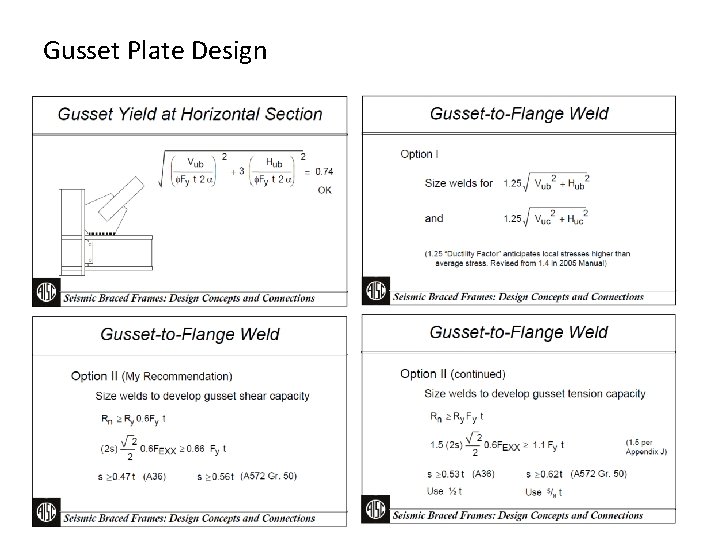 Gusset Plate Design Gusset Plate Design