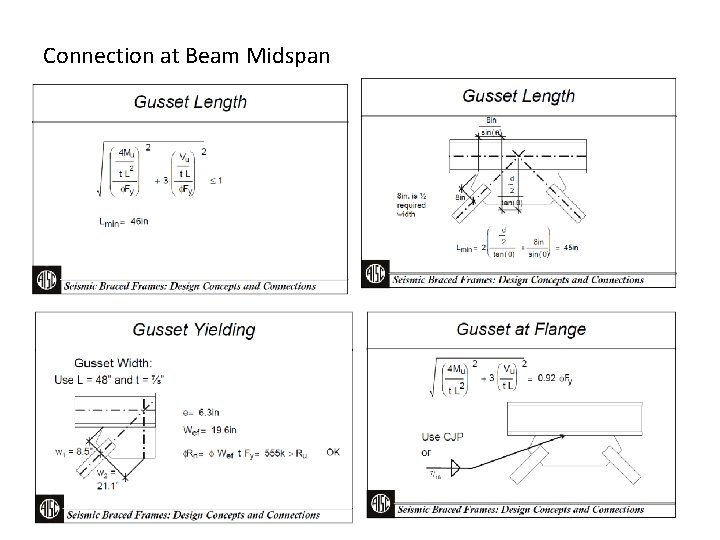 Connection at Beam Midspan Connection at Beam Midspan