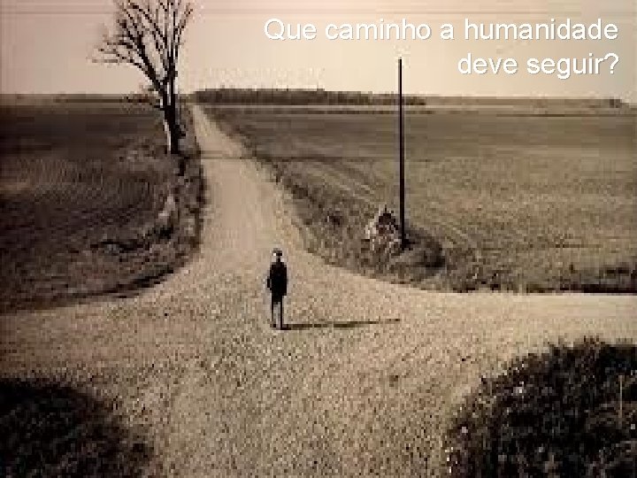 Que caminho a humanidade deve seguir? 