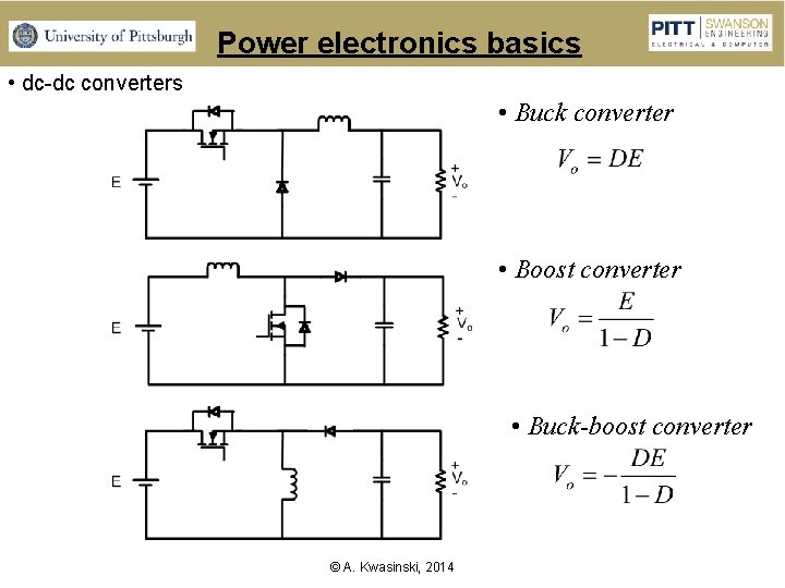 Power electronics basics • dc-dc converters • Buck converter • Boost converter • Buck-boost