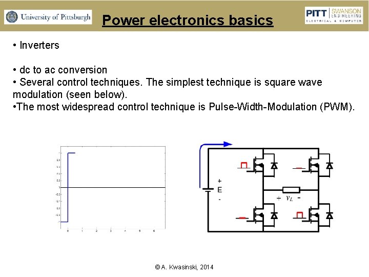 Power electronics basics • Inverters • dc to ac conversion • Several control techniques.