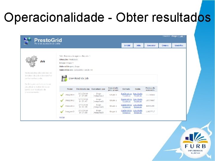 Operacionalidade - Obter resultados 