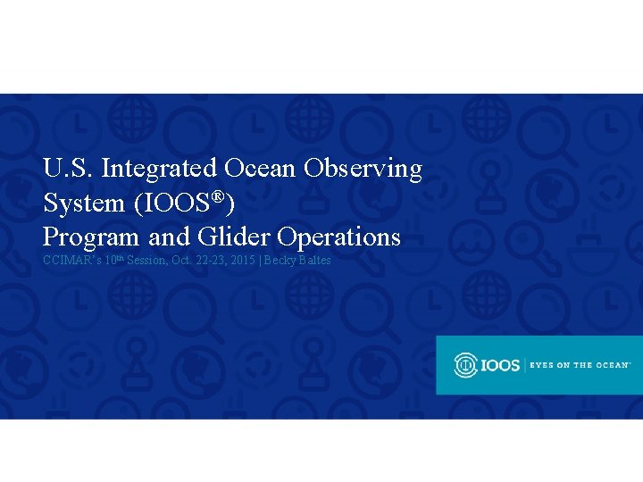U. S. Integrated Ocean Observing System (IOOS®) Program and Glider Operations CCIMAR’s 10 th