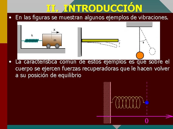 II. INTRODUCCIÓN • En las figuras se muestran algunos ejemplos de vibraciones. • La