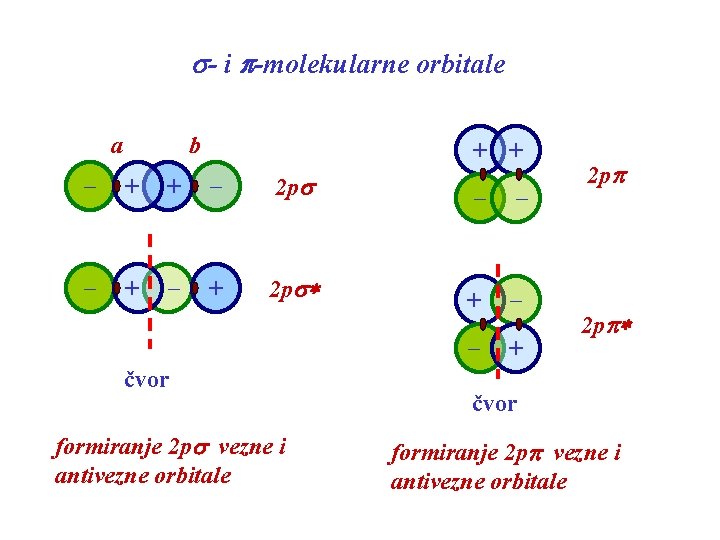 s- i p-molekularne orbitale a b _ + + _ 2 ps _ +