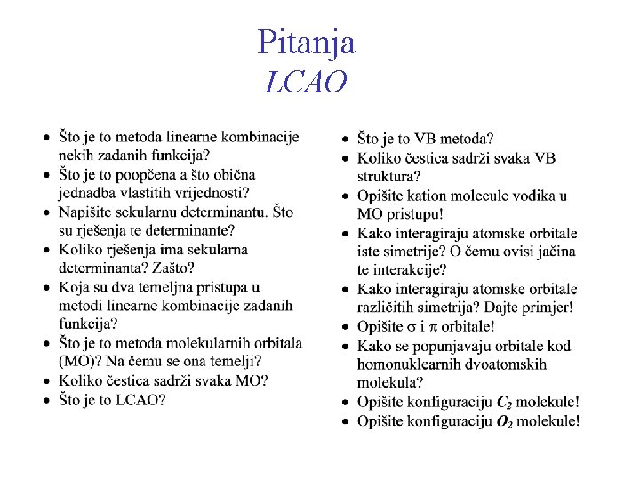 Pitanja LCAO 