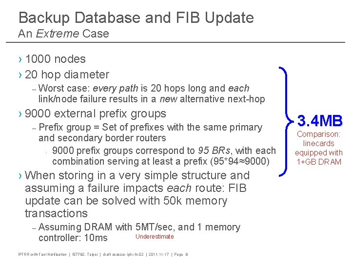 Backup Database and FIB Update An Extreme Case › 1000 nodes › 20 hop