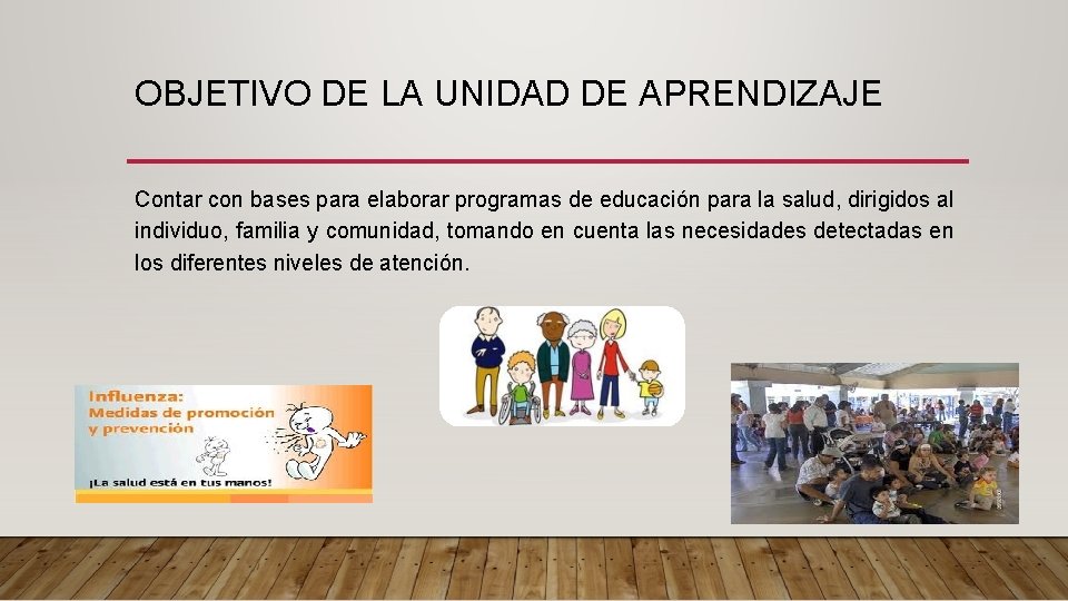 OBJETIVO DE LA UNIDAD DE APRENDIZAJE Contar con bases para elaborar programas de educación