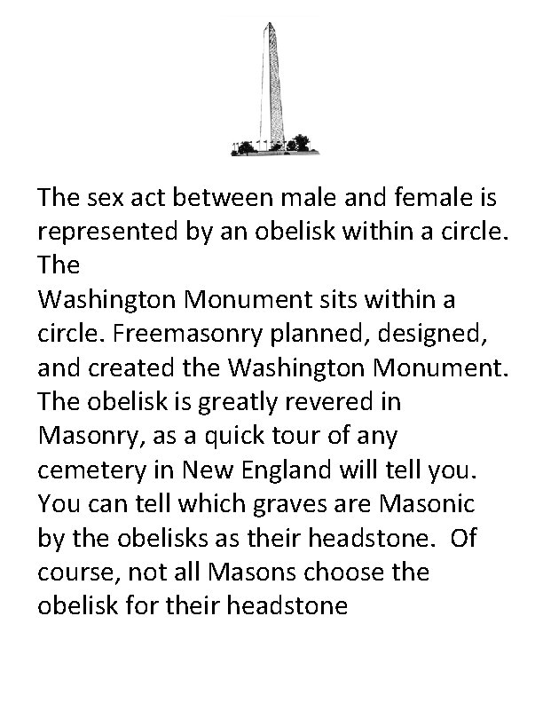 The sex act between male and female is represented by an obelisk within a