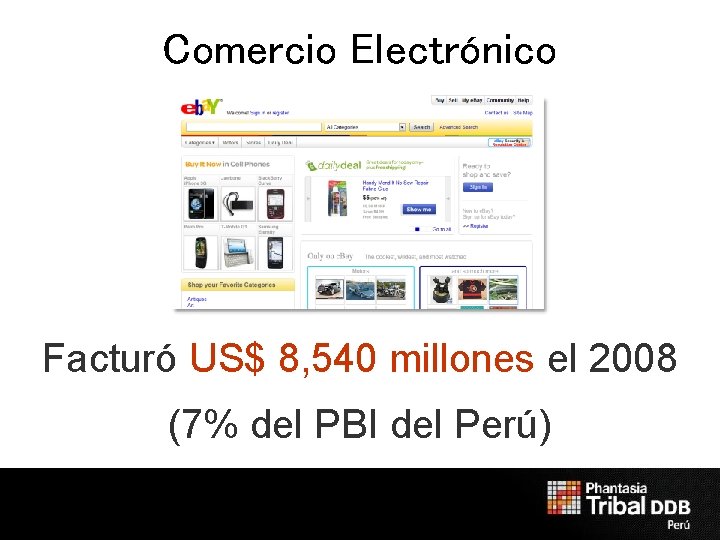 Comercio Electrónico Facturó US$ 8, 540 millones el 2008 (7% del PBI del Perú)