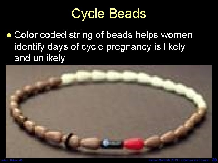 Cycle Beads l Color coded string of beads helps women identify days of cycle