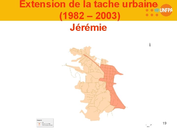 Extension de la tache urbaine (1982 – 2003) Jérémie 19 