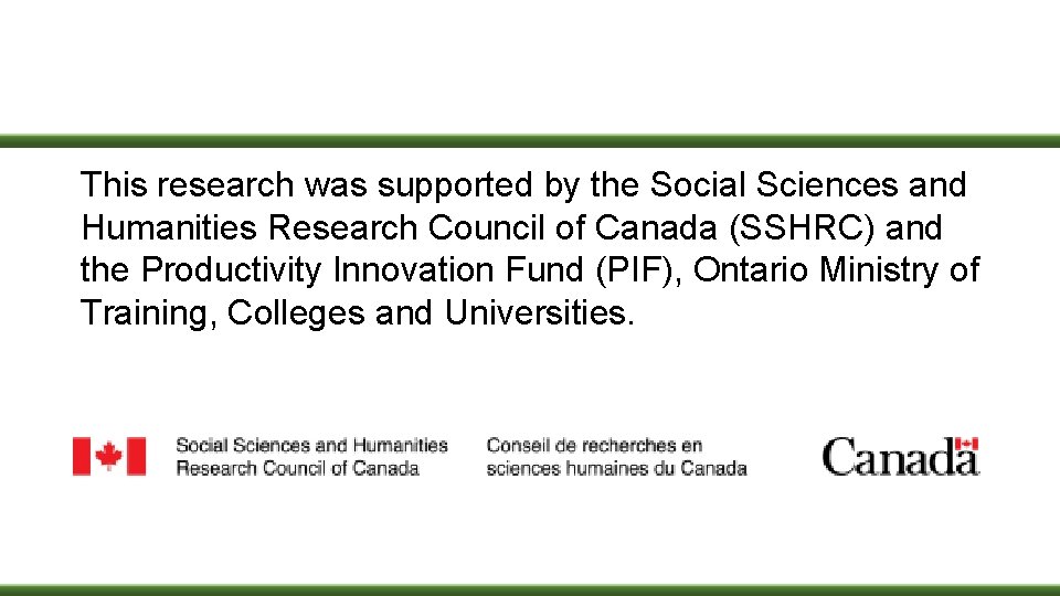 This research was supported by the Social Sciences and Humanities Research Council of Canada