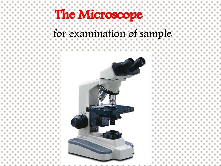 The Microscope for examination of sample 