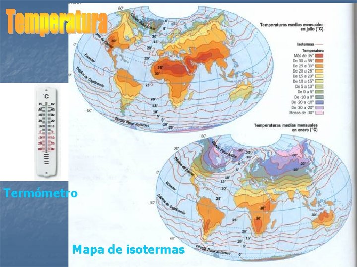 Termómetro Mapa de isotermas 