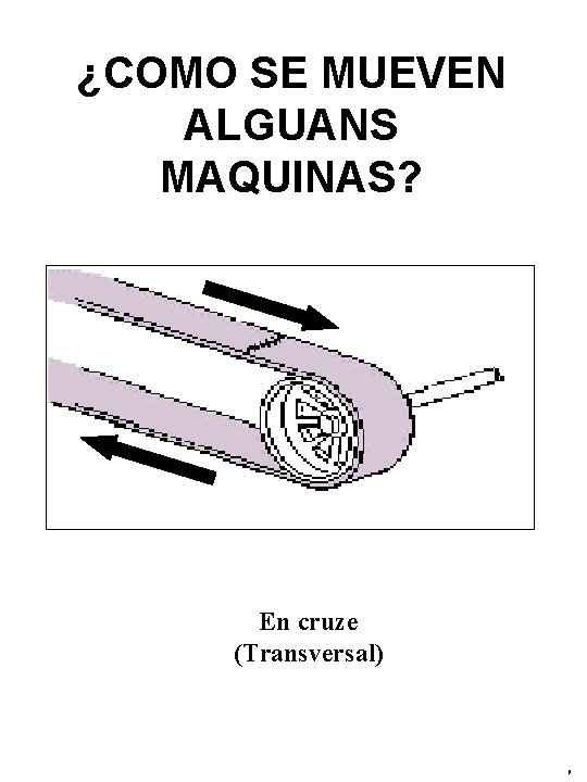 ¿COMO SE MUEVEN ALGUANS MAQUINAS? En cruze (Transversal) 9 