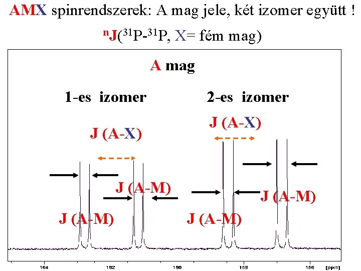AMX spinrendszerek: A mag jele, két izomer együtt ! n. J(31 P-31 P, X=