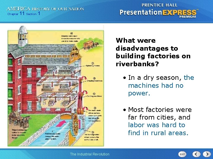 Chapter 11 Section 1 What were disadvantages to building factories on riverbanks? • In