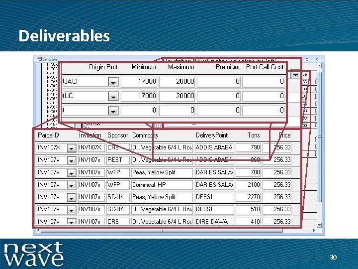 Deliverables 30 