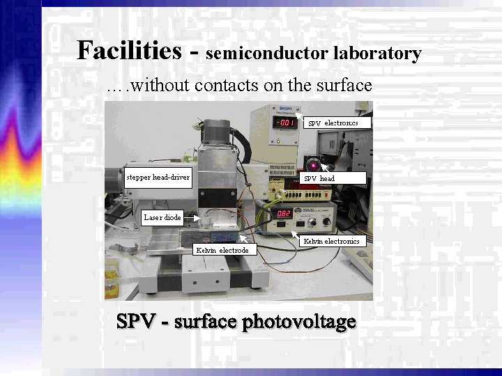 Facilities - semiconductor laboratory …. without contacts on the surface 