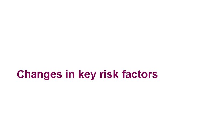 Changes in key risk factors 