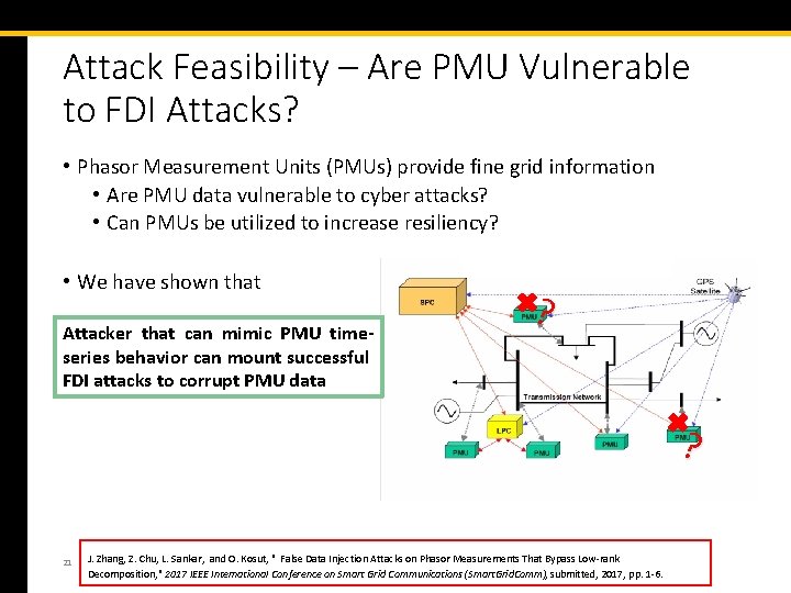 Attack Feasibility – Are PMU Vulnerable to FDI Attacks? • Phasor Measurement Units (PMUs)