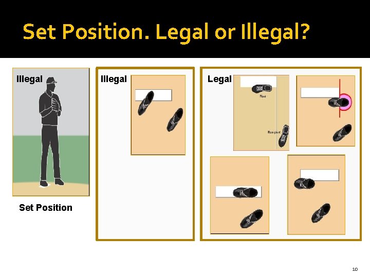 Set Position. Legal or Illegal? Illegal Legal Set Position 10 