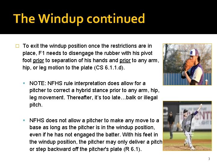 The Windup continued � To exit the windup position once the restrictions are in