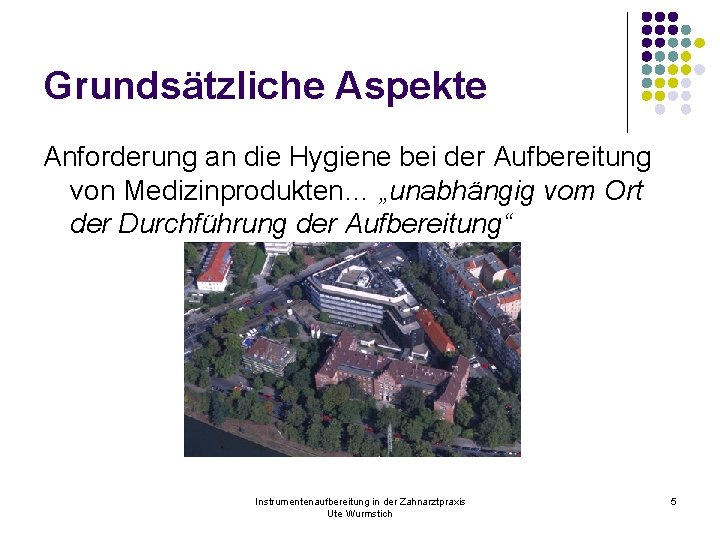 Grundsätzliche Aspekte Anforderung an die Hygiene bei der Aufbereitung von Medizinprodukten… „unabhängig vom Ort