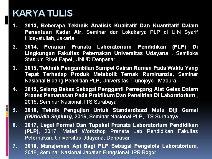 KARYA TULIS 1. 2013, Beberapa Tekhnik Analisis Kualitatif Dan Kuantitatif Dalam Penentuan Kadar Air,