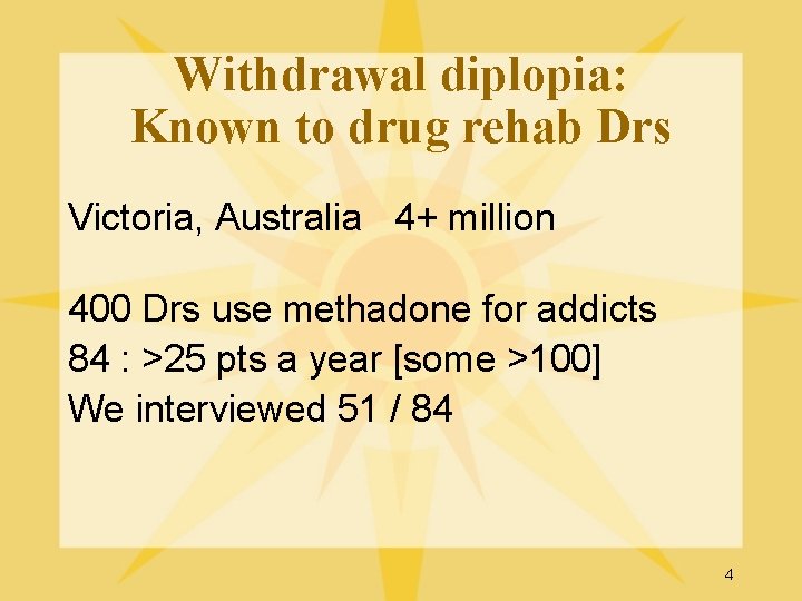Withdrawal diplopia: Known to drug rehab Drs Victoria, Australia 4+ million 400 Drs use