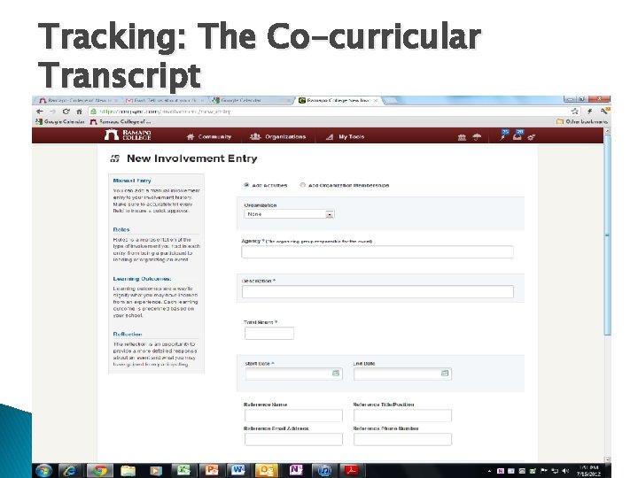 Tracking: The Co-curricular Transcript 