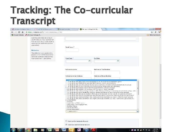 Tracking: The Co-curricular Transcript 