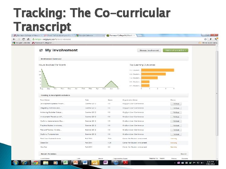 Tracking: The Co-curricular Transcript 