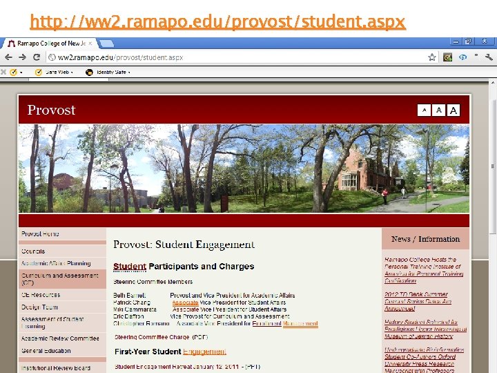 http: //ww 2. ramapo. edu/provost/student. aspx 