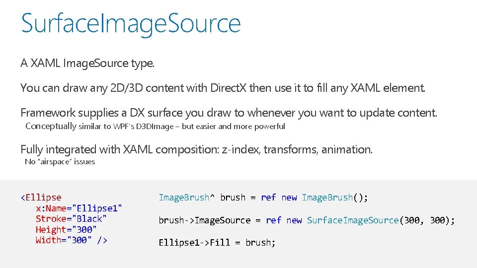 Surface. Image. Source A XAML Image. Source type. You can draw any 2 D/3