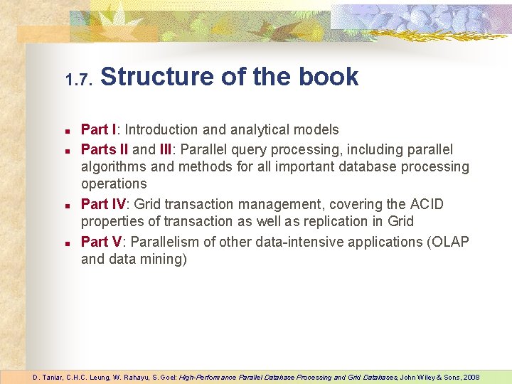 1. 7. n n Structure of the book Part I: Introduction and analytical models 1. 7. n n Structure of the book Part I: Introduction and analytical models