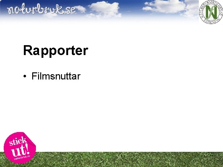 Rapporter • Filmsnuttar 