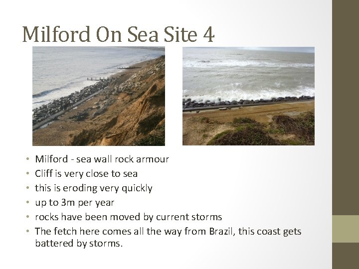 Milford On Sea Site 4 • • • Milford - sea wall rock armour