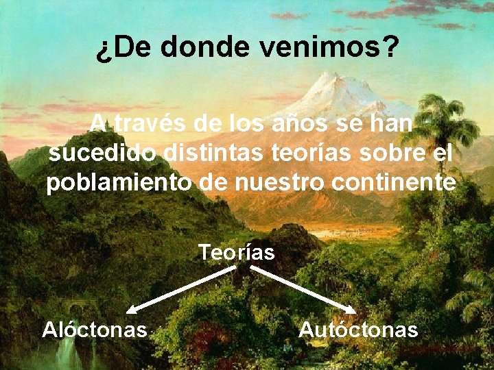 ¿De donde venimos? A través de los años se han sucedido distintas teorías sobre