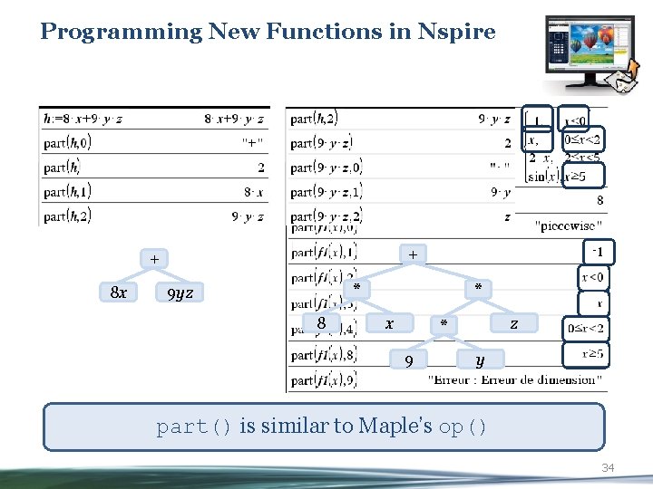 Programming New Functions in Nspire + + 8 x * 9 yz 8 *